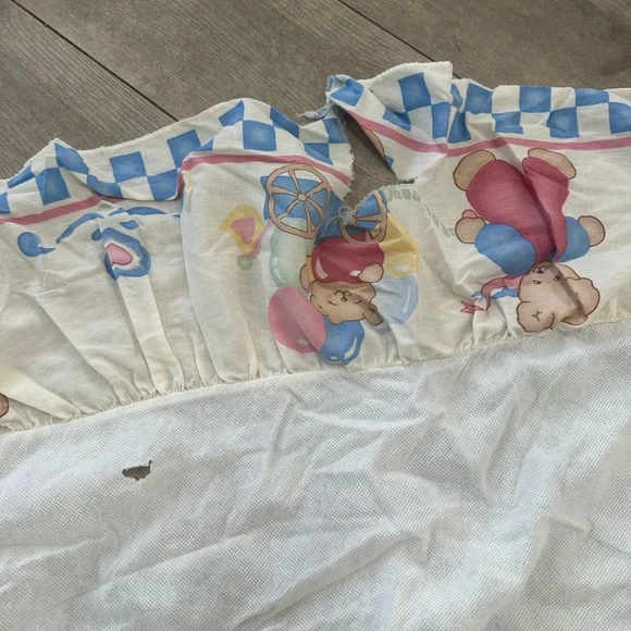 Vintage 90s Red Calliope Baby Bedding Complete Nursery SET Teddy Quilt & Accents